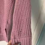 American Eagle  Pink V-Neck High-Low Side Slit Knit Sweater Sz XS Photo 3