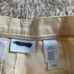 Vintage Y2K linen Blend shorts pastel yellow linen pleated shorts Size 4 Photo 2