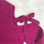 EXPRESS  Burgundy Tie Sleeve Sweater Top Cold Shoulder Pink Purple Size Small New Photo 6