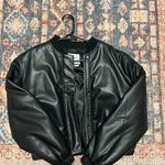 Abercrombie & Fitch Faux Leather Bomber Jacket Cropped Photo 0
