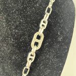 Ann Taylor  Silvertone Chain Necklace 30" Crystal Rhinestone Link Layer Statement Photo 6