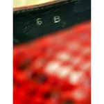 Stuart Weitzman WEITZMAN Red Snakeskin Print Leather Square Toe Patent Block Heel Pumps Shoes 6 Photo 1