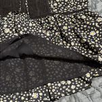 In Bloom  size medium peasant blouse daisy pattern black lace panel tasseled neck Photo 9