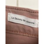 frame denim  Le Skinny De Jeanne Pink Floral Cut Out Embroidery Size 26 Photo 4