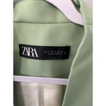 ZARA Light Green Collarless Open Front Blazer Jacket Women's Size S Photo 2