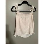 Cami NYC 100% Silk White Carly Pom Pom Off Shoulder Tank Women’s XS Photo 5