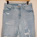 BP . Light wash denim high rise distressed straight leg mom jeans size 30 Photo 1