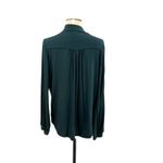 Amour Vert Elias Tie Neck Blouse Top Long Sleeve Jersey Spruce Green Size Medium Photo 6