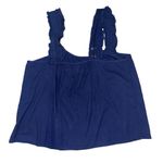 Xirena navy blue crochet ruffle sleeve tank top women’s size large Photo 1