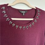 Simply Vera, Vera Wang Simply Vera Vera Wang Burgundy Sweater with Silver Accents Photo 1