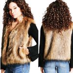 Forever 21 Shaggy Faux Fur Brown Vest Size Small Photo 1