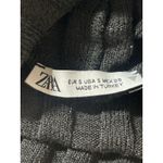 ZARA  Women's Black Ribbed Knit Turtleneck Long Sleeve Crop Sweater Top Size S Photo 3