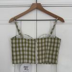 Princess Polly Tuscan Top Green plaid adjustable spaghetti strap sweetheart neck Photo 7