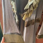 Anthropologie  Ruffle Chocolate Brown Velvet Silk Sheer Mesh Long Cardigan Medium Photo 8