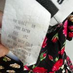 Vintage Cos Cob Black Dress with Red and Cream Floral Pattern Wedding Party Photo 6