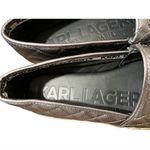 Karl Lagerfeld PARIS Dalia Quilted Leather Platform Espadrilles Silver P… Photo 10