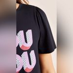 Anthropologie Bisou Living Beyond Breast Cancer Graphic Tee Black Pink Size XS Photo 2