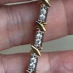 X Cross Design Zirconia Charm Bracelets for Women Men Gold Photo 2