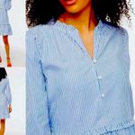 J. Crew Striped mini blue and white l dress with ruffle trim size 8 Photo 7