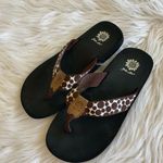 Yellow Box  Flip Flops Brown Polka Dot Womens 6 Photo 5