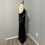 ZARA Bloggers Fav Black Satin Effect Rhinestone V-Neck Midi ChristmasDress Sz M Photo 13