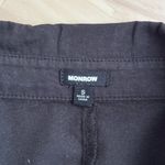 Monrow Asymmetrical Poplin Tie Shirt Dress in Black 100% Cotton, Size Small Photo 4