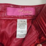 Thalia Sodi Vtg  Y2K Cherry Red Genuine Leather Mini Skirt 13/14 Biker Grunge Photo 3