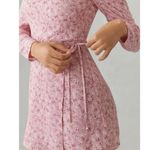 Reformation  Rosalie Long Sleeve Square Neck Pink Floral Mini Dress Sz 2 Photo 6