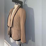 Forever 21  tan black trim tuxedo suit jacket blazer woman’s medium Photo 1
