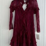 For Love & Lemons NWT Daphne Mini Dress Bordeaux, S Photo 7