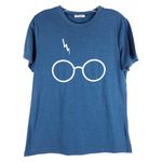 Harry Potter Medium Tee Glasses Scar Blue White Short Sleeve Crew Neck Adult 722 Photo 0