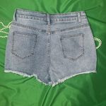 SheIn Blue and White Jean Shorts with Distressed Design size 28 Stretch Denim Photo 1