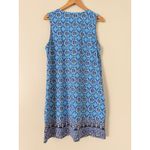Tommy Bahama Tika Tiles Swim Dress Cover Women's M Blue Split Neck Coastal Beach Photo 3