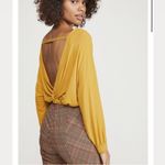 Free People Shimmy Shake Open Twist Back Top/ Sweater in Gold, Size S New w/Tag Photo 12