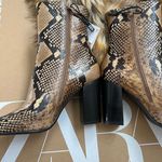ZARA Leather Snake Print Heeled Boots Photo 2