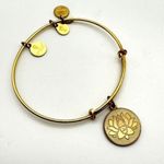 ALEX AND ANI gold tone Lotus flower initial bracelet Bangle adjustable Photo 1