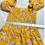 Flynn Skye Justine Romper Women's Small Orange Floral Puff Sleeve Smocked RTR Photo 7