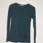 Stateside  Womens Sz M Twist Front Striped Round Neck Long Sleeve T-Shirt Top USA Photo 0