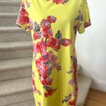 Joules Vibrant Yellow & Red Floral Short Sleeve Shift Dress Size 12 Photo 0