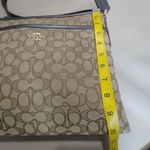 Coach Signature Print Crossbody Bag With Adjustable Strap In Tan/Brown Canvas & Photo 2