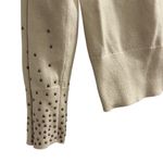 Ann Taylor  Women's M Beige Rhinestone Embellished Pullover Sweater Photo 4
