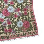 Oscar de la Renta Vintage Floral with Fringe Scarf Made in Japan Blue & Pink Photo 9