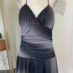 GRACE Silver Black Sequin Glitter Witchy Vampy Asymmetric Gothic Dress L Size L Photo 3