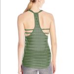 Pink Lotus Lily Banded Sheer Racerback Tank Army S Green Photo 3