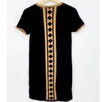 Rodier Black Geometric Short Sleeve Crewneck Wool Sweater Tunic Dress Size 40 Photo 7