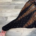 Lofbaz viscose black feather pattern harem pants smocked waist size large M34 Photo 3