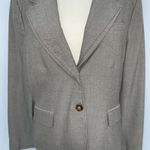 Antonio Melani Womens Blazer Jacket Size 14 Brown Lined Button Career Stretch Photo 1