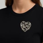 Vintage Silver Heart Brooch with Baby Photo 1