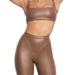 SKIMS faux leather biker short Cement color size S NWT Photo 7