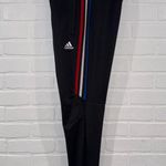 Adidas Black Track Pants with Red, White, and Blue Accents and Pockets Photo 0